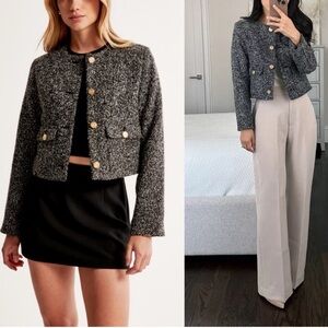 Abercrombie Grey & Black Blazer Jacket